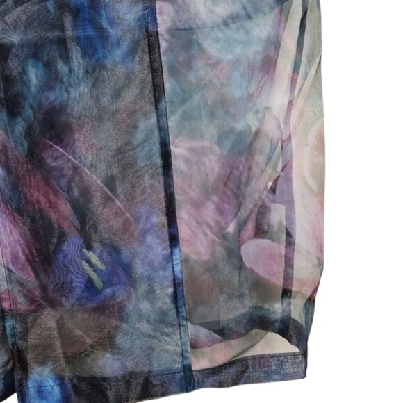 WHBM White House Black Market S Sheer Floral Duster Jacket Topper Blue Purple - Picture 10 of 13